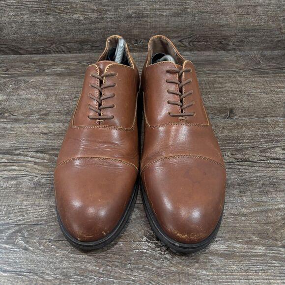 Frye Scott Cap Toe Oxford Dress Shoes Men\'s 11 D Brown Cognac Leather Lace Up main image 6